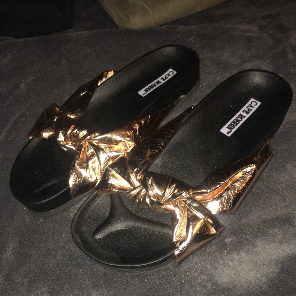 Rose Gold Fashion Nova Slides